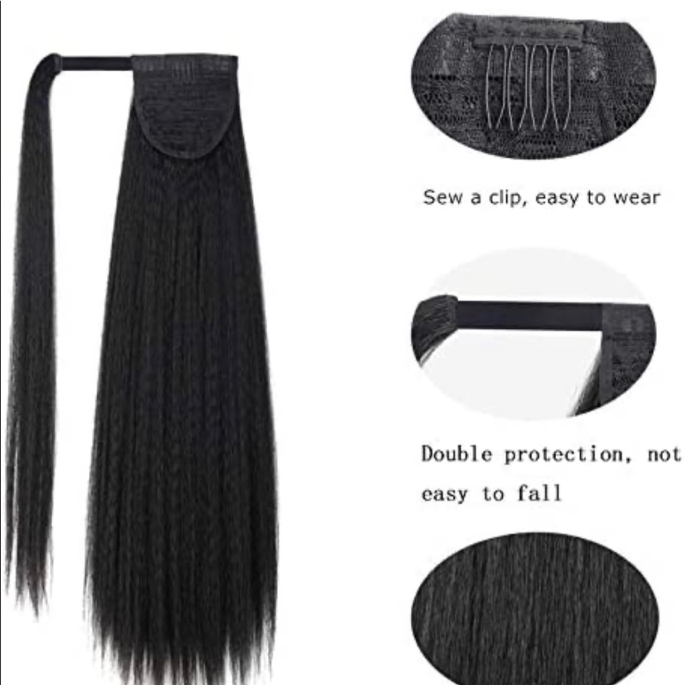 24” Synthetic Kinky Texture Ponytail - Picture 3 of 5